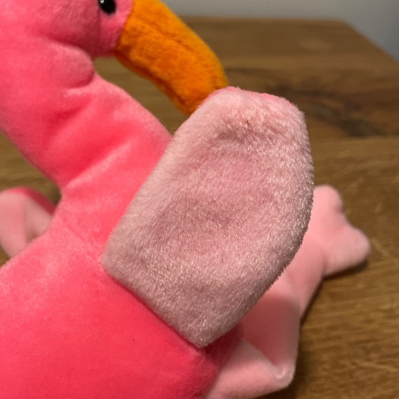 Ty Beanie Babies Pinky Flamingo Pink 1995 – New Tag Protector VINTAGE - Picture 6 of 8